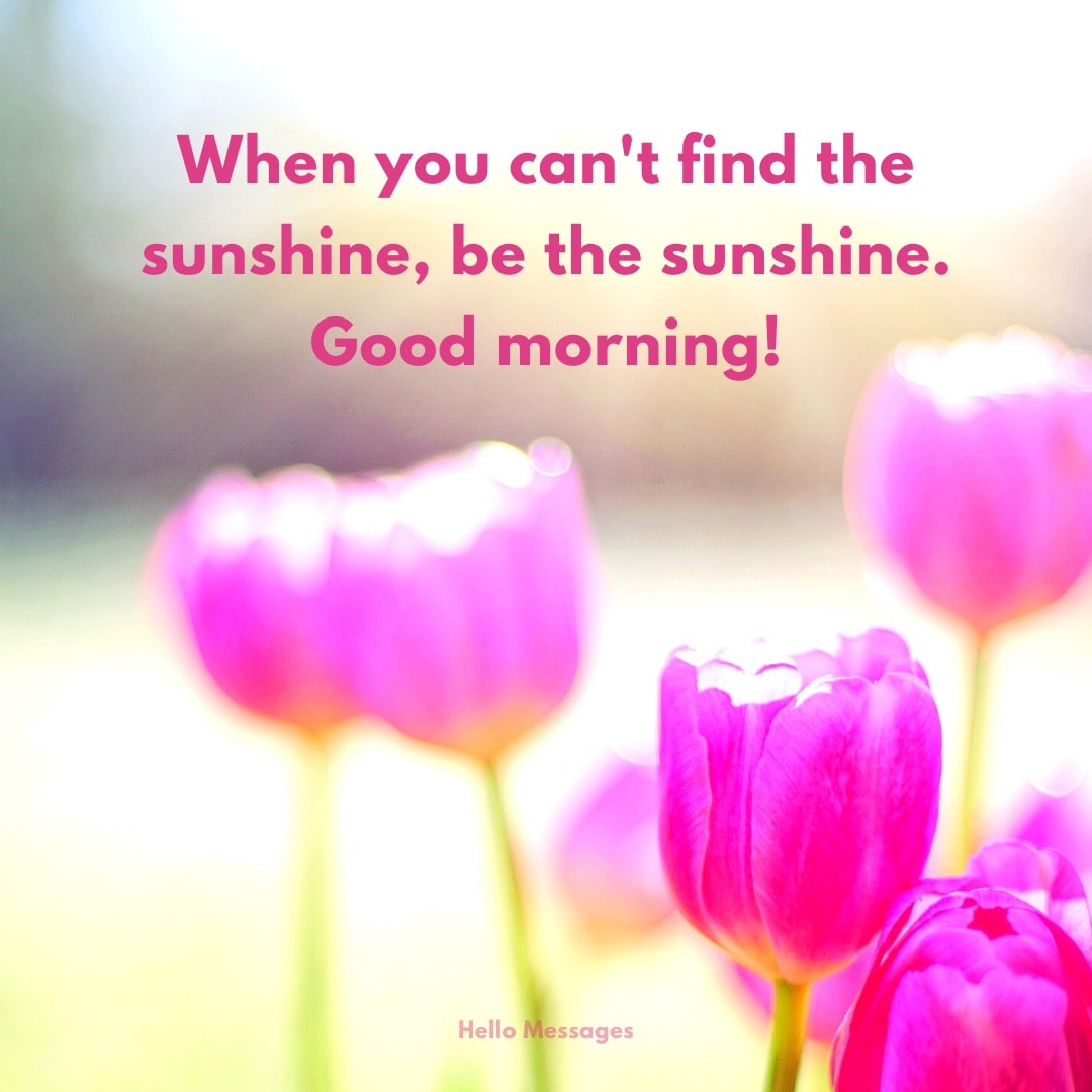 When you can't find the sunshine, be the sunshine. Good morning!