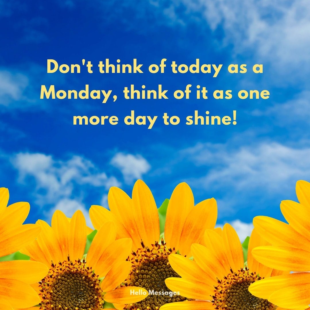 Don't think of today as...